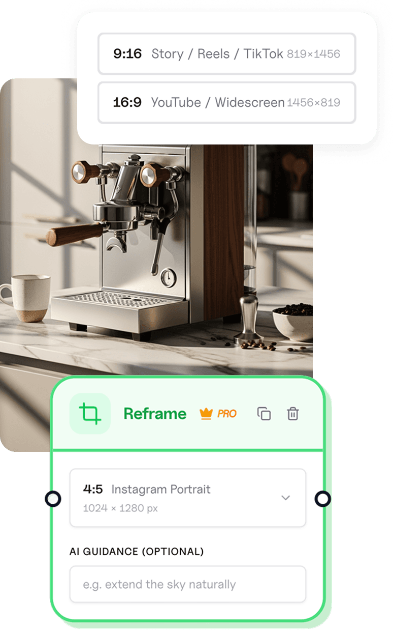 Reframe one asset for every social channel and format