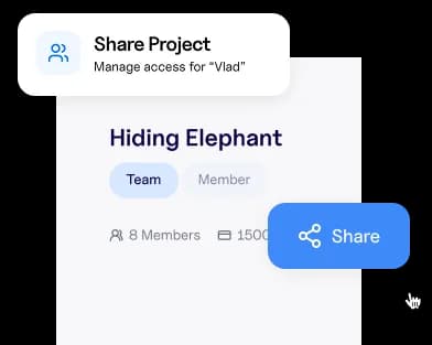 Share projects with teammates or external reviewers