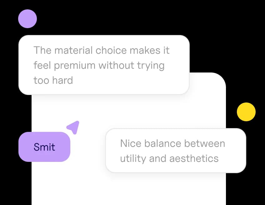 Share feedback with your team on the canvas