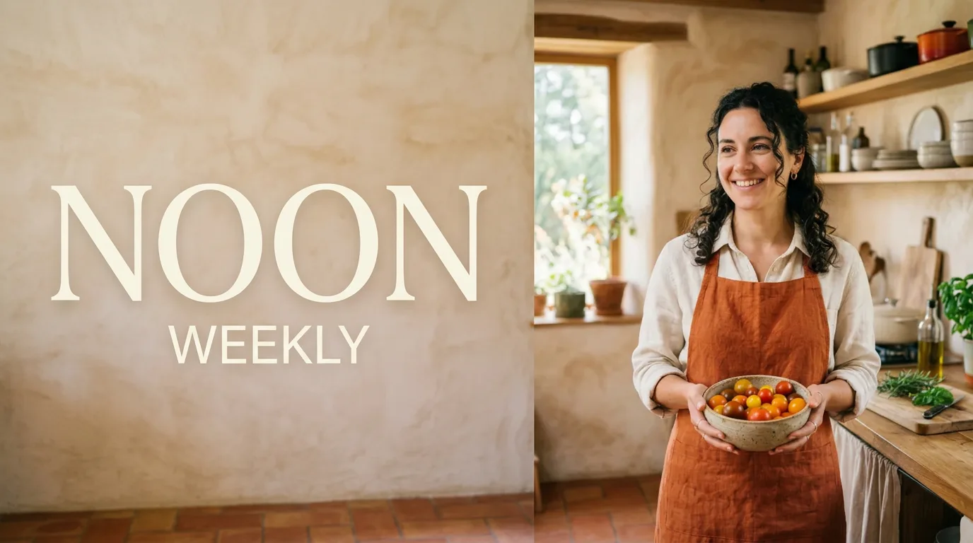 A wide NOON Weekly header matched to the channel look