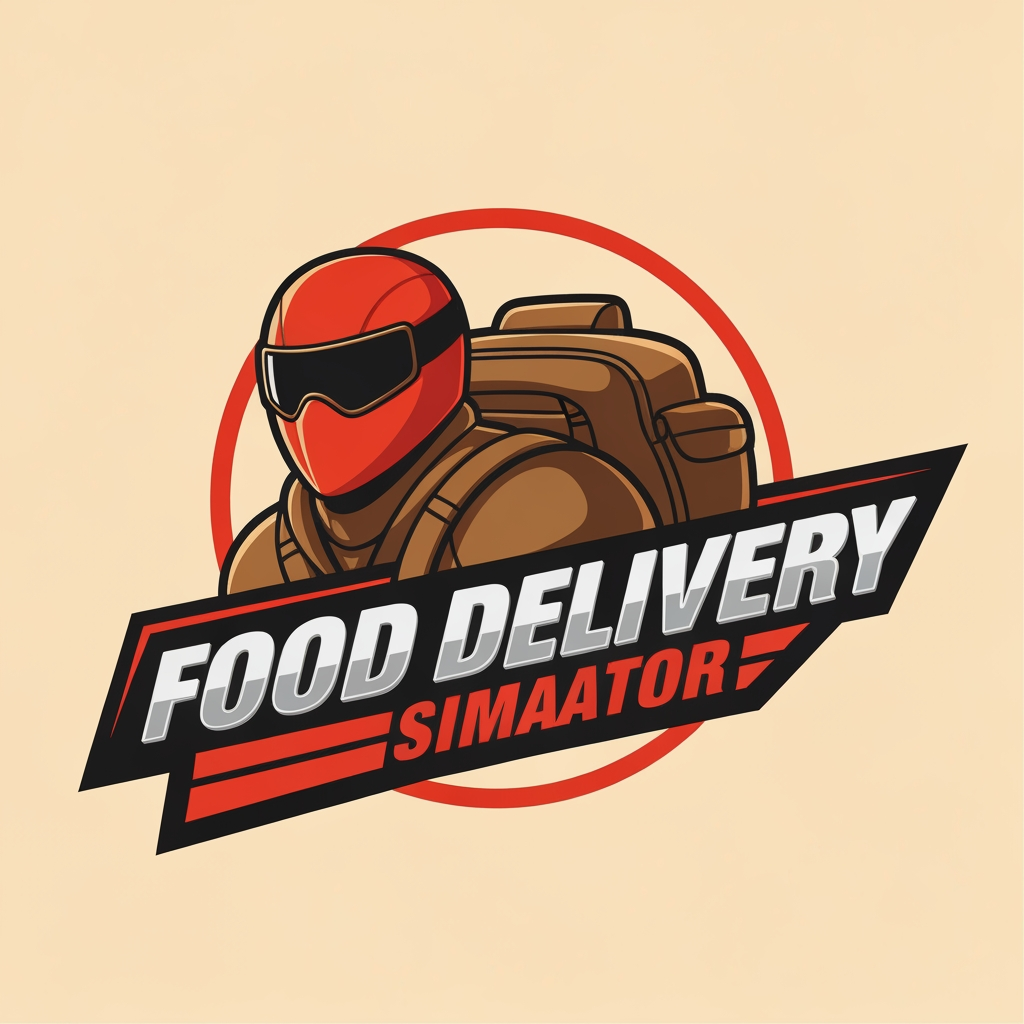 AI Logo Design by Hiding Elephant for Rider Food Delivery Simulator Logo