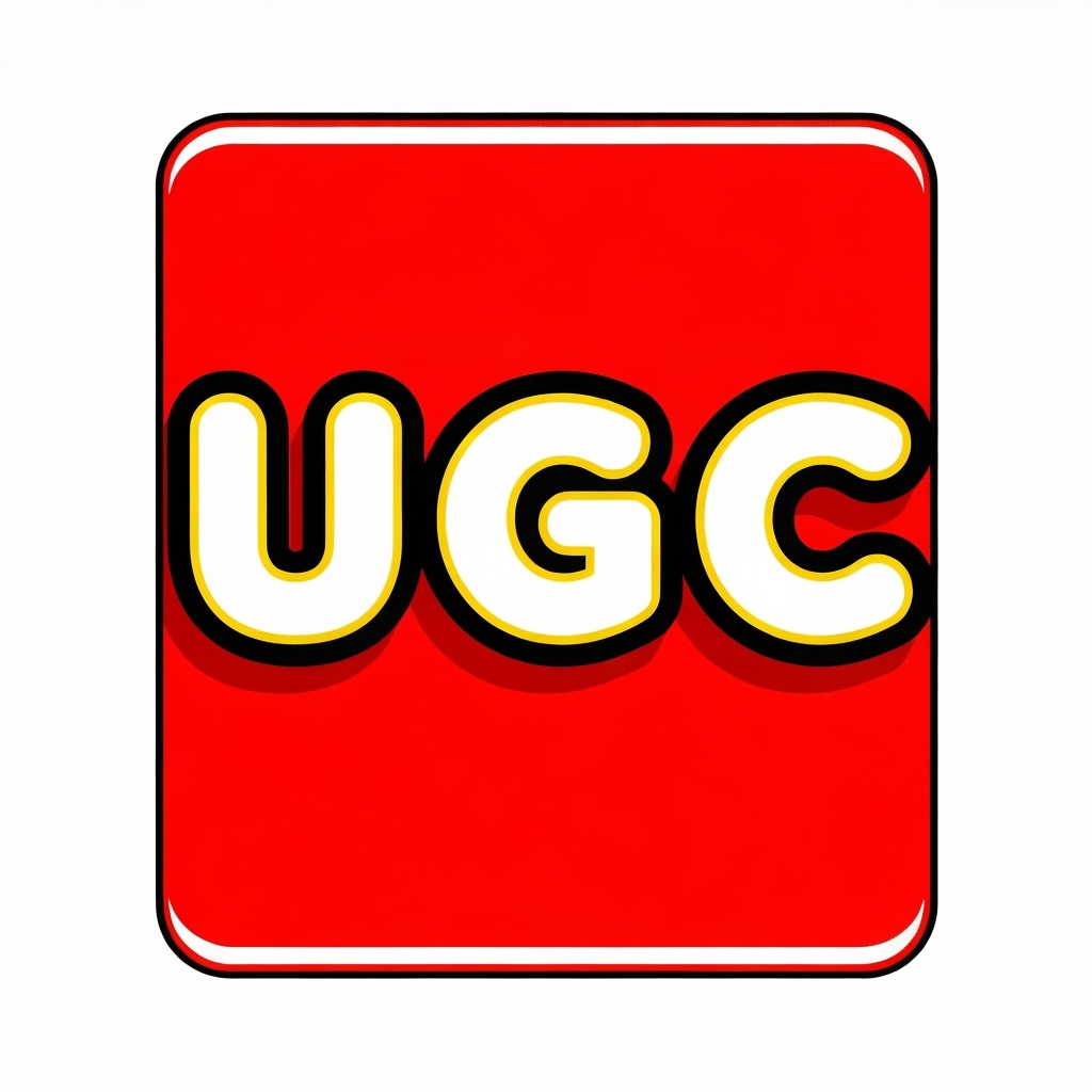 AI Logo Design by Hiding Elephant for Create a logo strongly inspired by the classic LEGO mark, replacing the word “LEGO” with the letters “UGC”. Use a bright red square background with a thin white outer border and a thick yellow inner outline. Center the word UGC in a bold, rounded, bubble-style display type that matches the original logo’s weight and proportions: white letter fills, then a thin yellow stroke around each white letter, then a thick black outline around the yellow stroke. Add a subtle black drop shadow to give the letters the same lifted, embossed feel. Keep proportions, alignment, spacing, and contrast visually equivalent to the original so the new mark reads as the same classic style but with the letters U-G-C. Output at high resolution (at least 4000×4000 px) with transparent background and also a version on white.
Note to designer: exact pixel-for-pixel replication of LEGO’s proprietary type is not requested here — match the letter shapes and rounded geometry closely so the wordmark reads like the original but reads “UGC.” Use clean vector shapes and provide source files (SVG / AI). Color references: red ~ #E4001B, yellow ~ #FFD700, black #000000, white #FFFFFF.