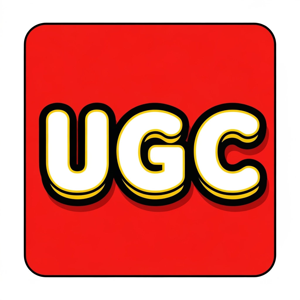 AI Logo Design by Hiding Elephant for Create a logo strongly inspired by the classic LEGO mark, replacing the word “LEGO” with the letters “UGC”. Use a bright red square background with a thin white outer border and a thick yellow inner outline. Center the word UGC in a bold, rounded, bubble-style display type that matches the original logo’s weight and proportions: white letter fills, then a thin yellow stroke around each white letter, then a thick black outline around the yellow stroke. Add a subtle black drop shadow to give the letters the same lifted, embossed feel. Keep proportions, alignment, spacing, and contrast visually equivalent to the original so the new mark reads as the same classic style but with the letters U-G-C. Output at high resolution (at least 4000×4000 px) with transparent background and also a version on white.
Note to designer: exact pixel-for-pixel replication of LEGO’s proprietary type is not requested here — match the letter shapes and rounded geometry closely so the wordmark reads like the original but reads “UGC.” Use clean vector shapes and provide source files (SVG / AI). Color references: red ~ #E4001B, yellow ~ #FFD700, black #000000, white #FFFFFF.