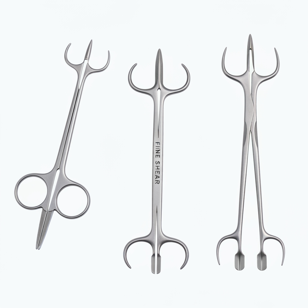 AI Logo Design by Hiding Elephant for FINE SHEAR    surgical instruments