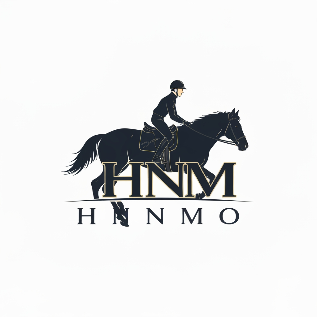 AI Logo Design by Hiding Elephant for HNM horse rider LOGO