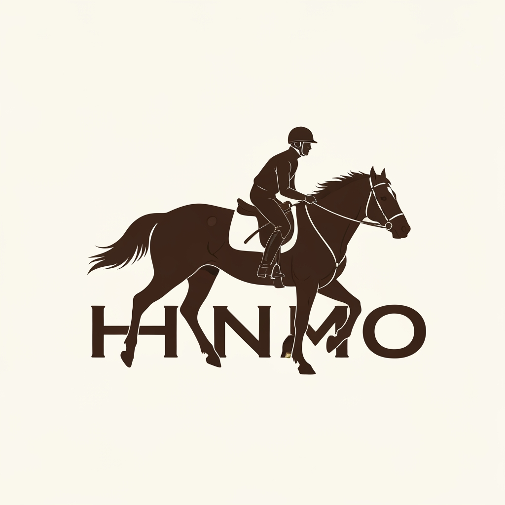 AI Logo Design by Hiding Elephant for HNM horse rider LOGO