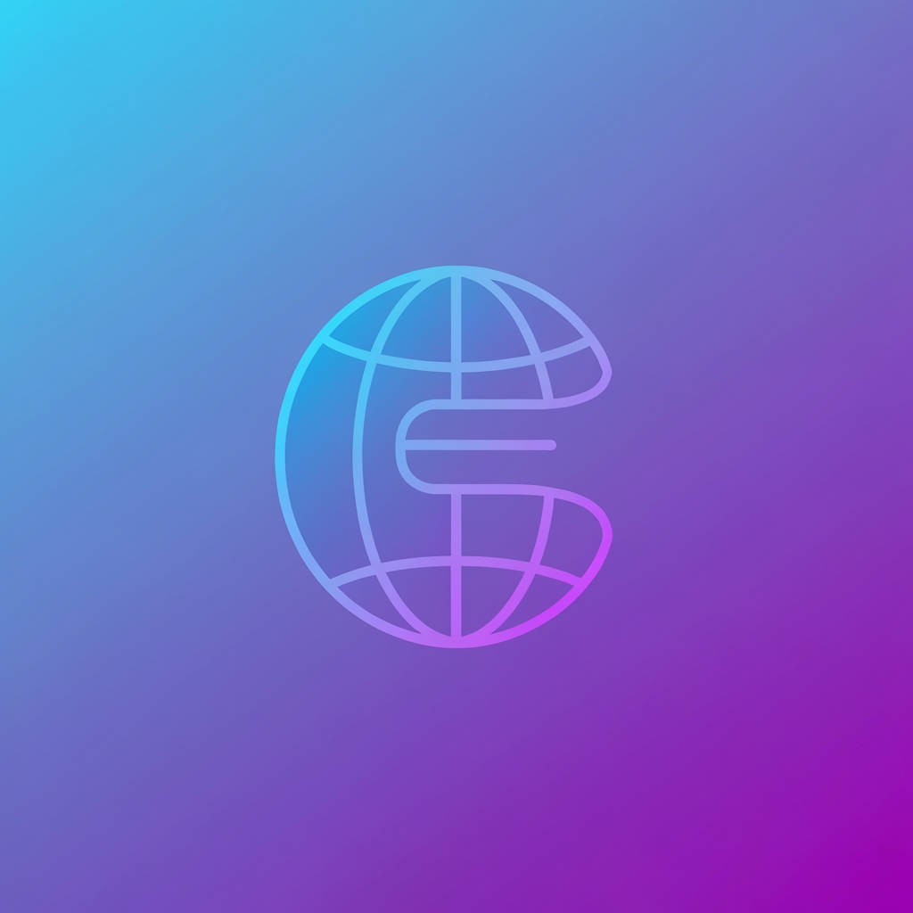 AI Logo Design by Hiding Elephant for A stylized “E” morphing into a globe, symbolizing digital growth and global reach.

Color: Electric Blue with gradients to Neon Purple.

Represents evolution, presence, and expansion.