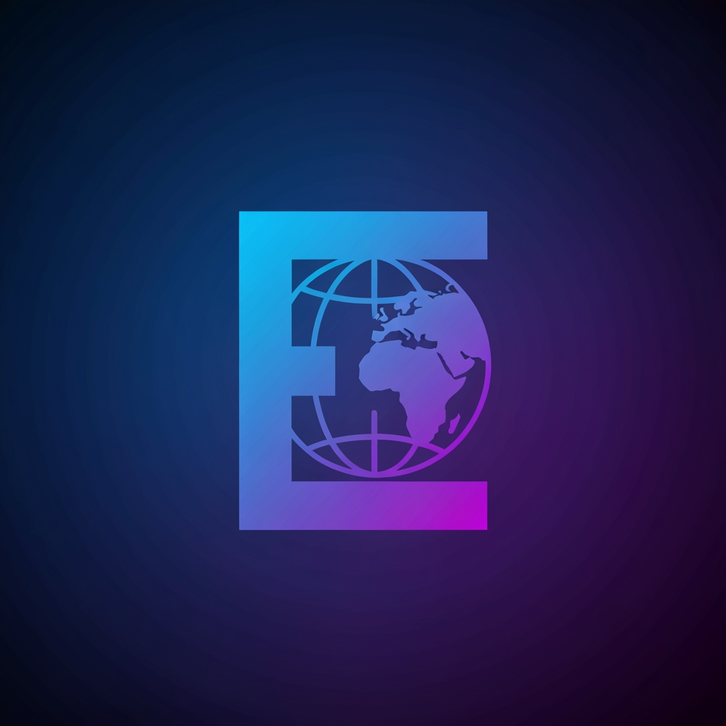 AI Logo Design by Hiding Elephant for A stylized “E” morphing into a globe, symbolizing digital growth and global reach.

Color: Electric Blue with gradients to Neon Purple.

Represents evolution, presence, and expansion.