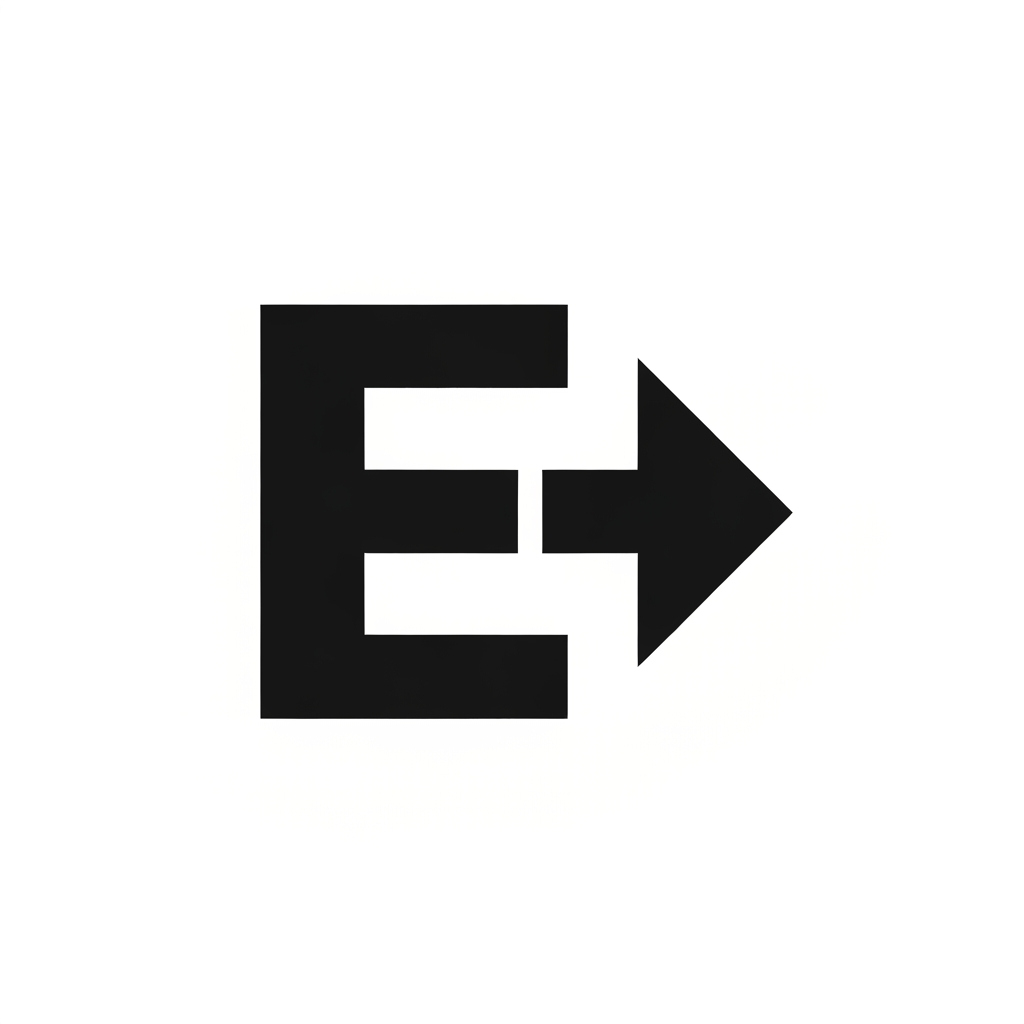 AI Logo Design by Hiding Elephant for A bold E with a forward-moving arrow (symbol of execution).