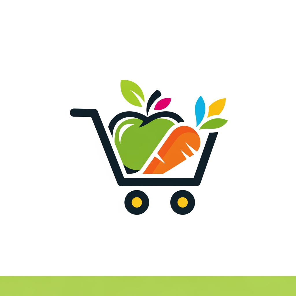 AI Logo Design by Hiding Elephant for iconify grocey logo icon unique