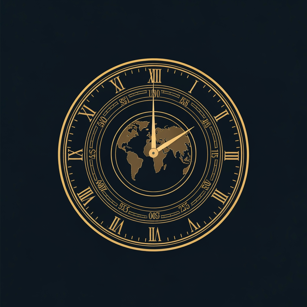 AI Logo Design by Hiding Elephant for make picture of the world as a clock