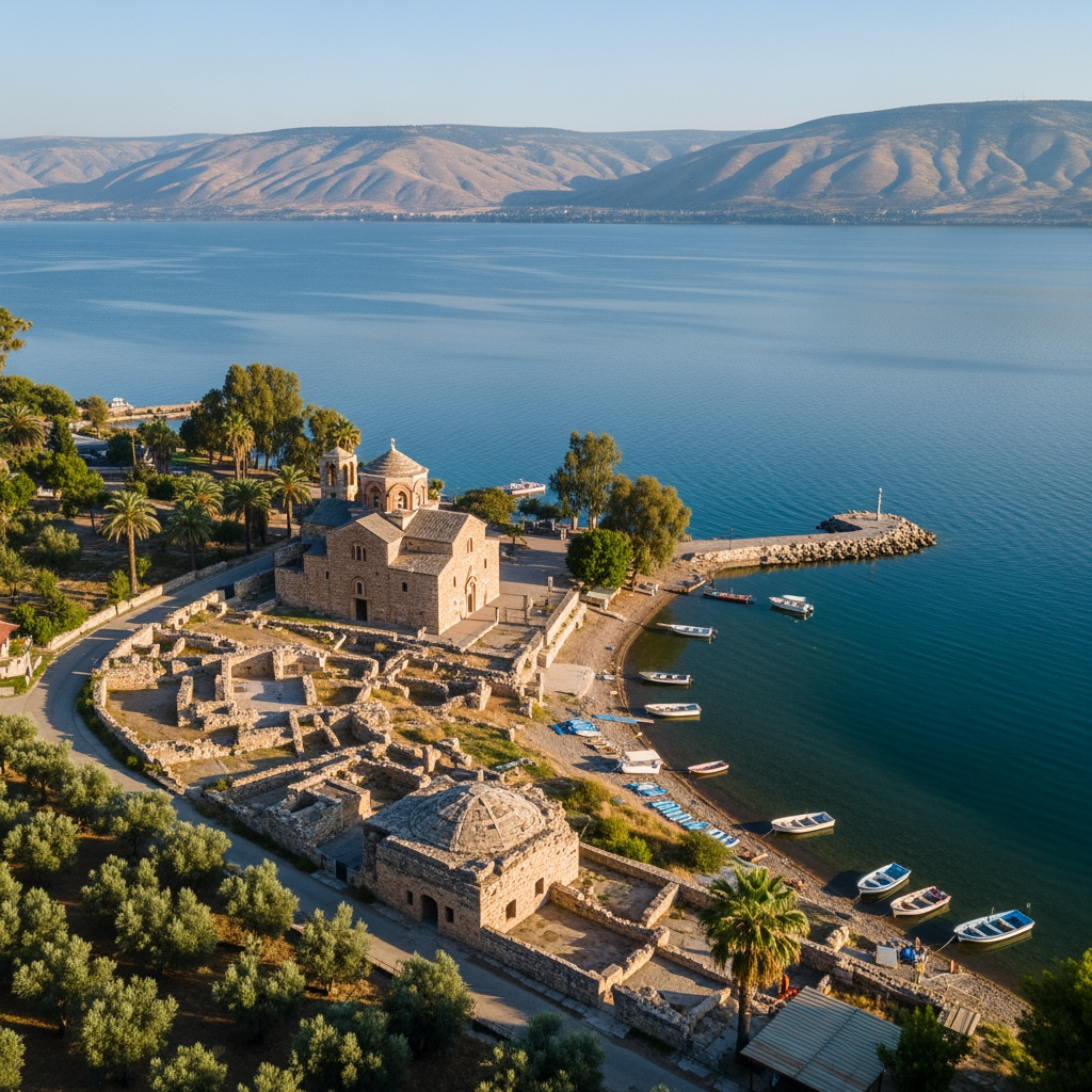 AI Logo Design by Hiding Elephant for תדייק יותר שיהי זום על כפר נחום והכנרת