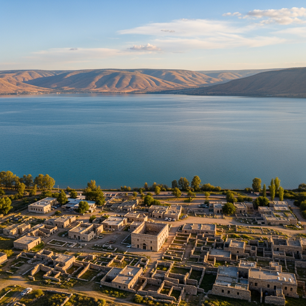 AI Logo Design by Hiding Elephant for תדייק יותר שיהי זום על כפר נחום והכנרת